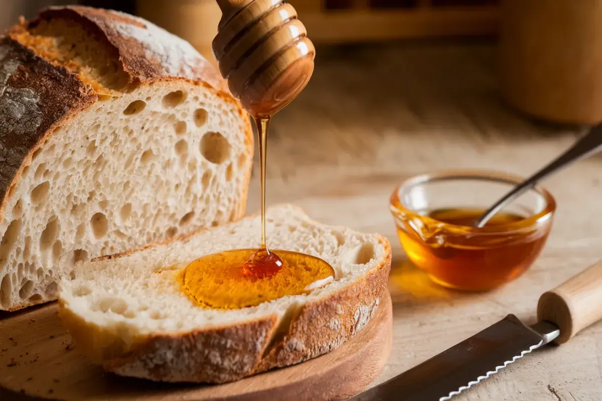 Why do you put honey in sourdough bread?