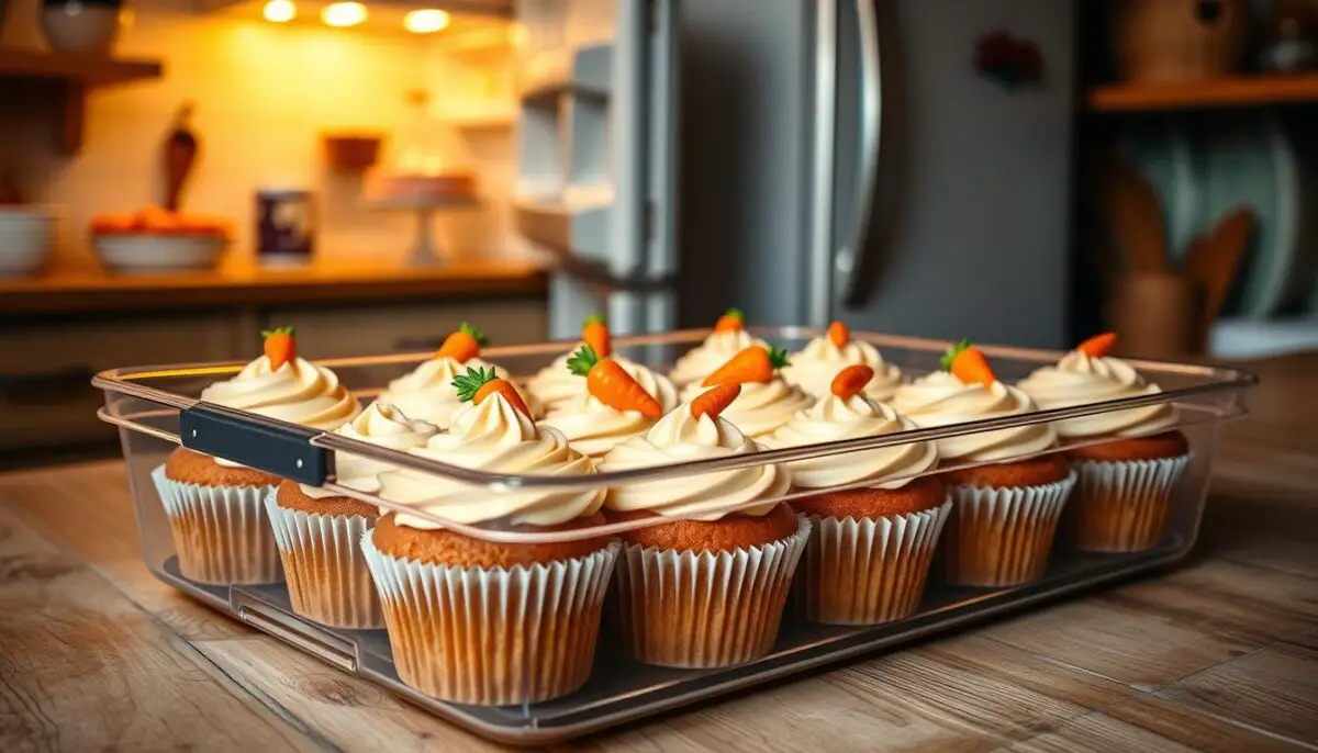 storing carrot cake cupcakes