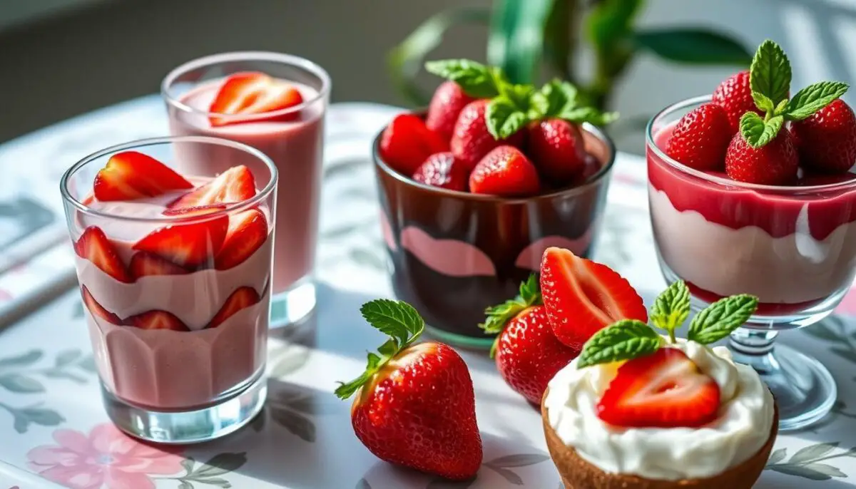 variations of strawberry mousse