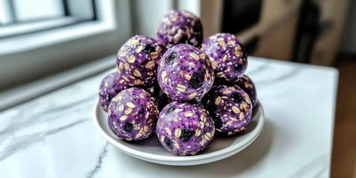 No Bake Lemon Blueberry Protein Bites