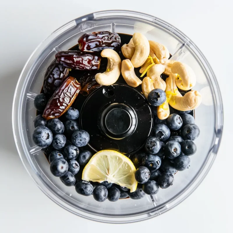 No Bake Lemon Blueberry Protein Bites - Mix the dry ingredients