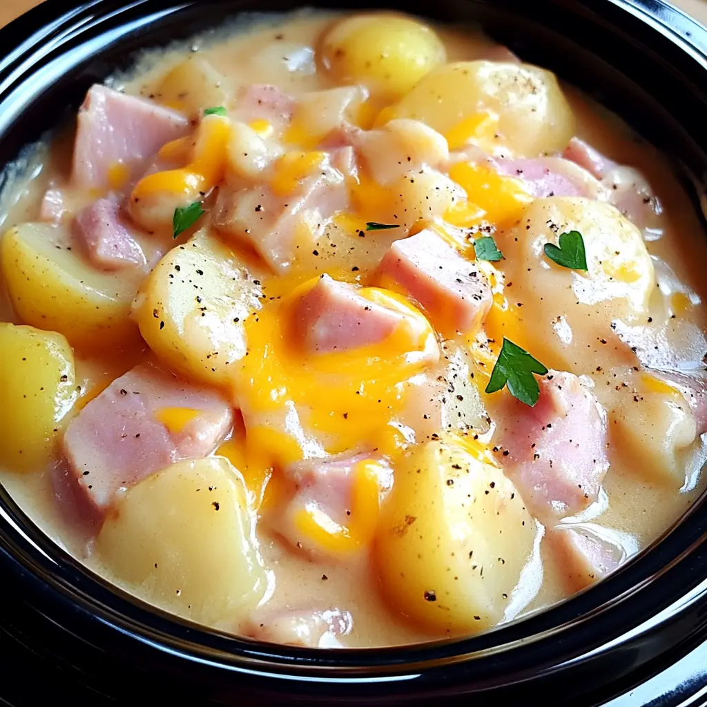 Slow Cooker Ham and Potatoes