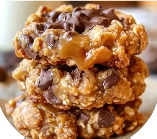 No Bake Salted Caramel Cookies