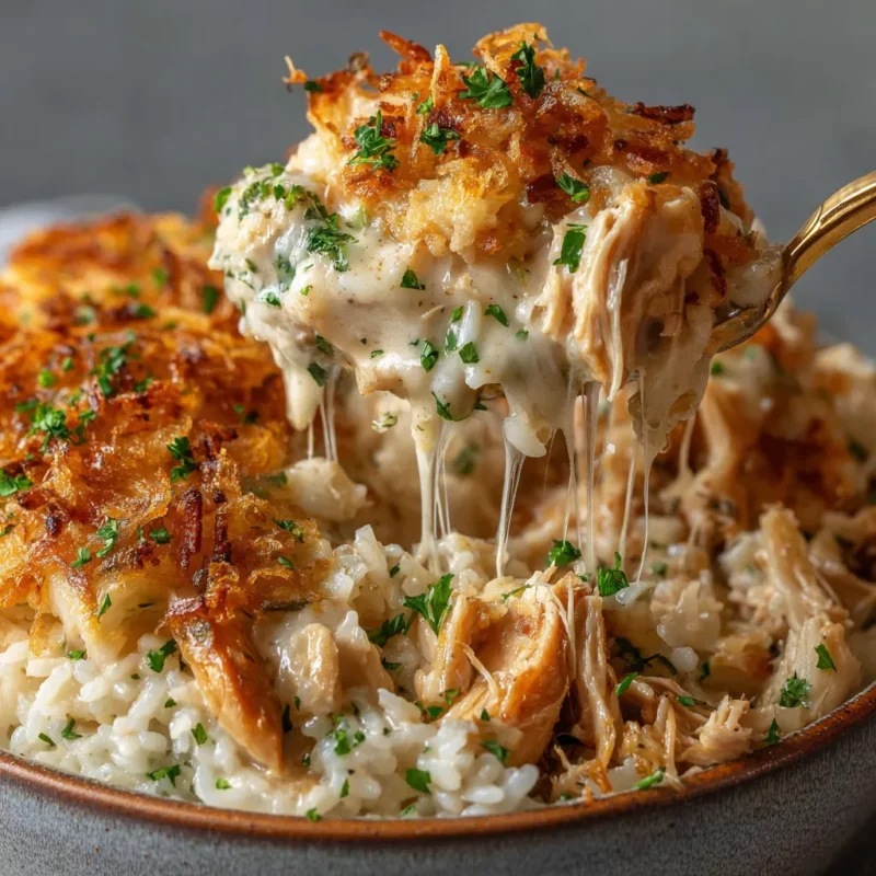 French Onion Chicken Rice Casserole