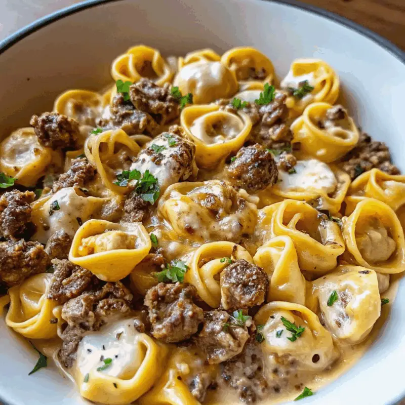 Philly Cheesesteak Tortellini Pasta