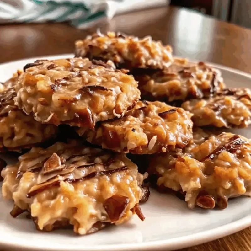No-Bake Coconut Pecan Praline Cookies
