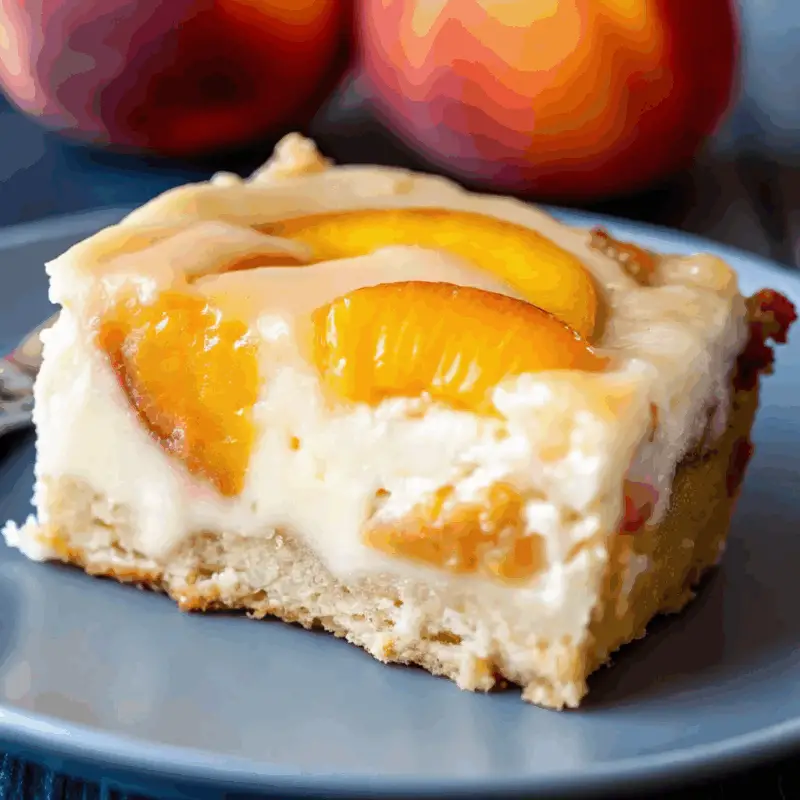 Peaches and Cream Cheesecake Bars