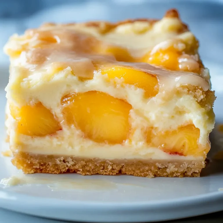 Peaches and Cream Cheesecake Bars