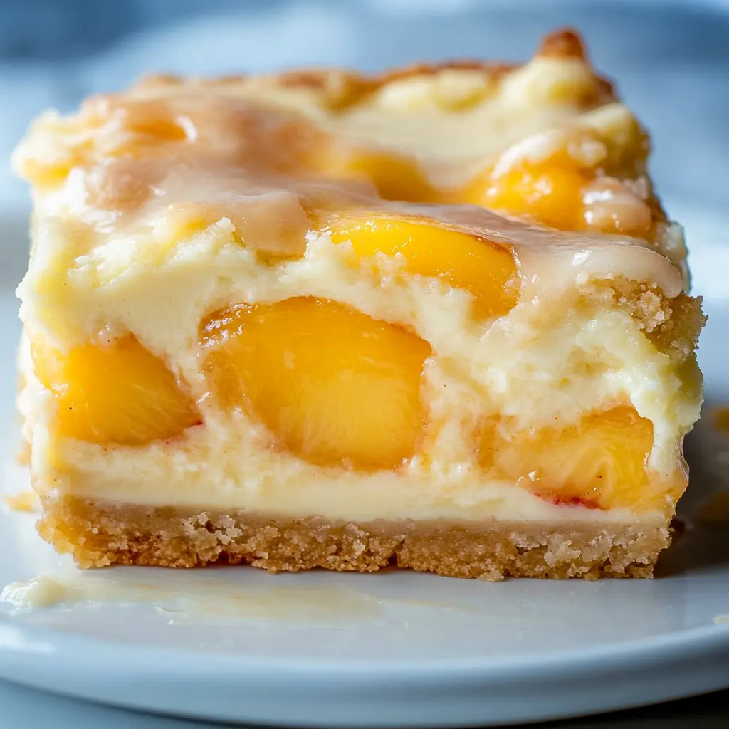 Peaches and Cream Cheesecake Bars