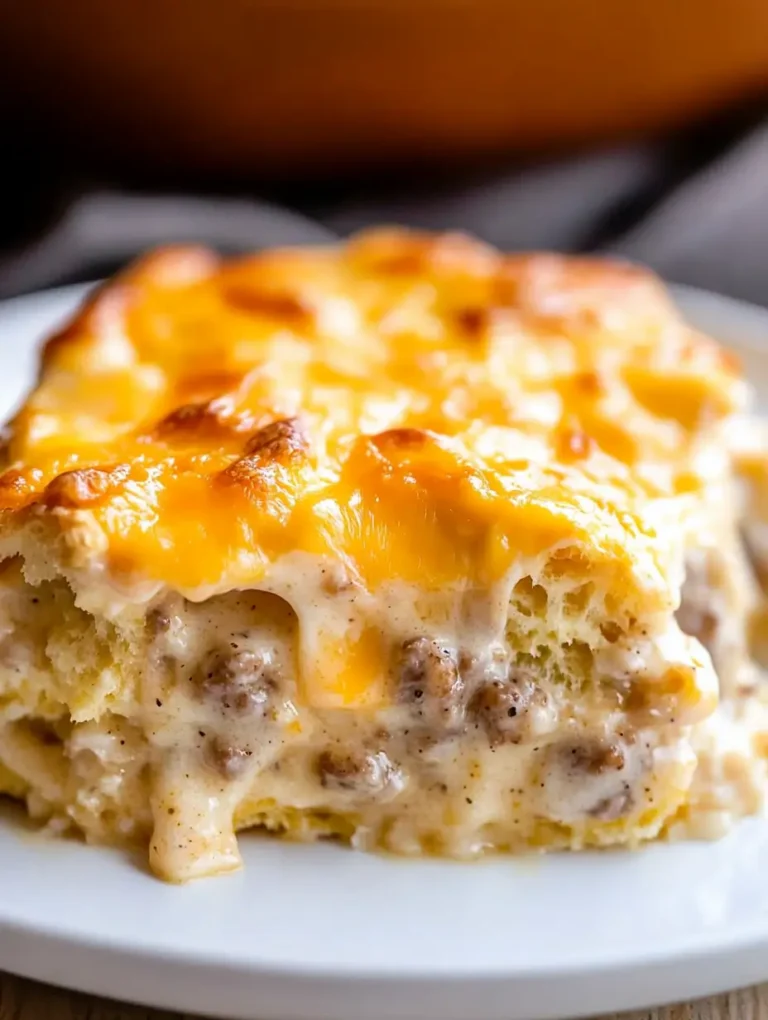Biscuits and Gravy Breakfast Casserole