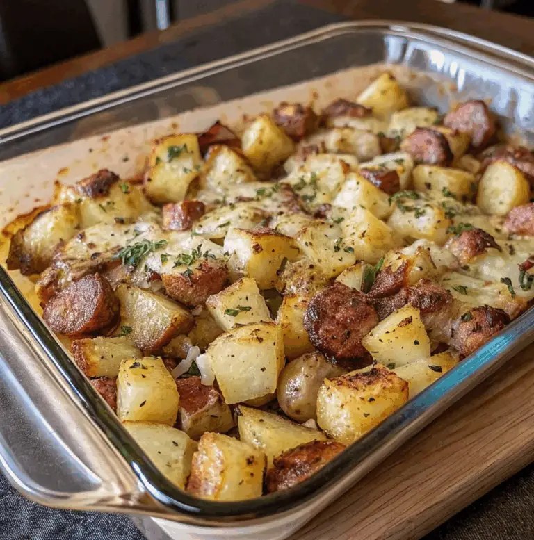 Cheesy Smoked Sausage and Potato Bake