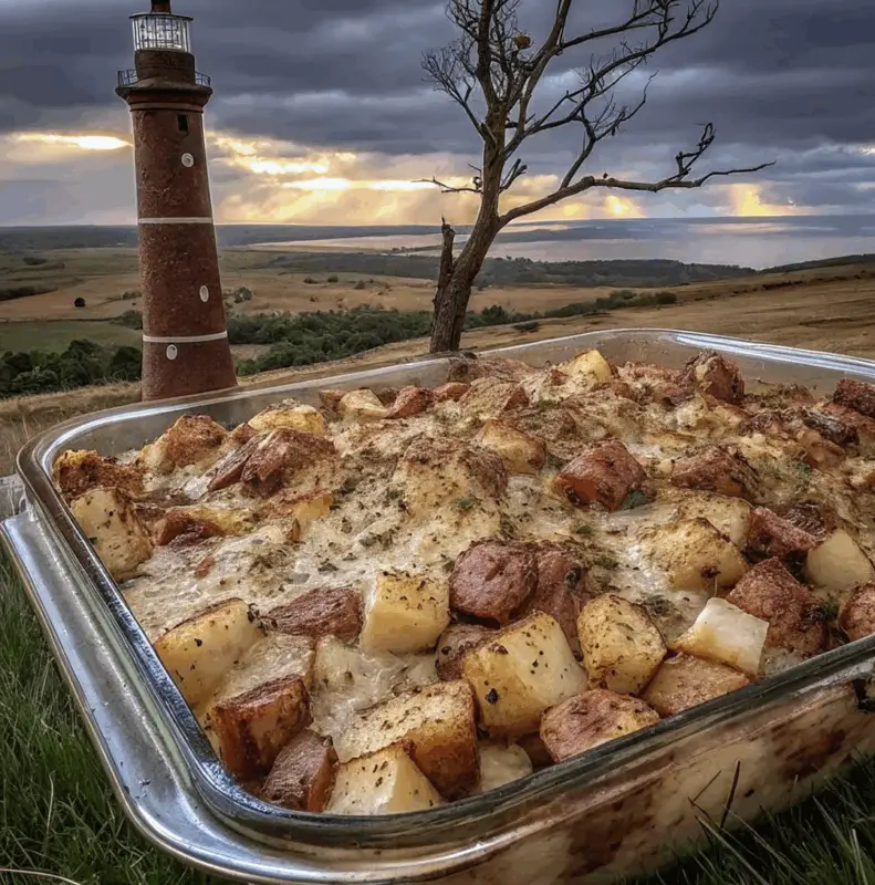 Cheesy Smoked Sausage and Potato Bake