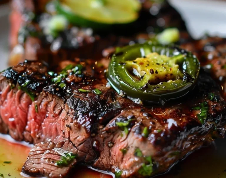 Jalapeño Honey Tequila Steak with Grilled Lime Butter