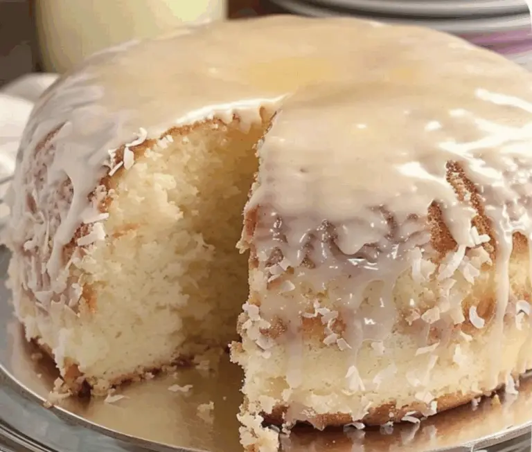 Coconut Cream Cake with Glaze
