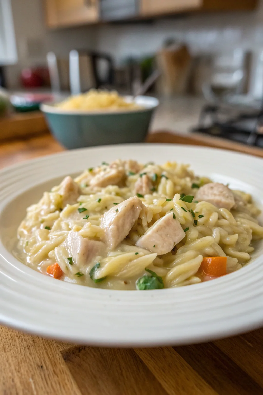 ('CREAMY CHICKEN POT PIE ORZO',)