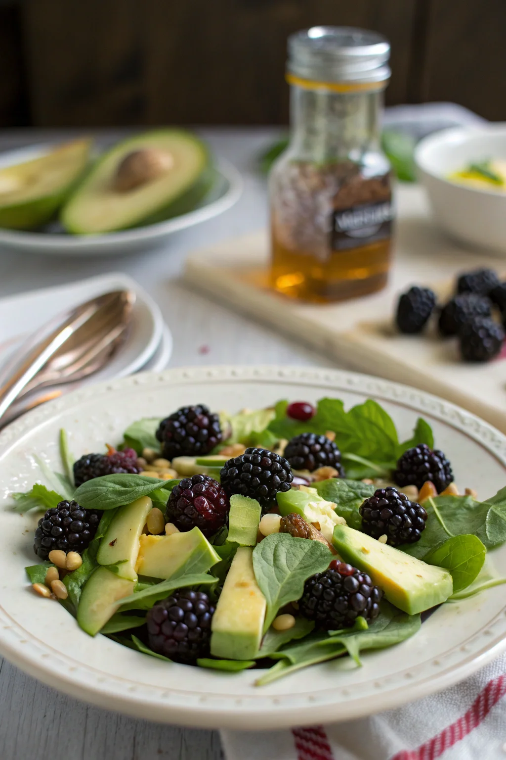 Blackberry & Avocado Salad with Honey Lemon Vinaigrette