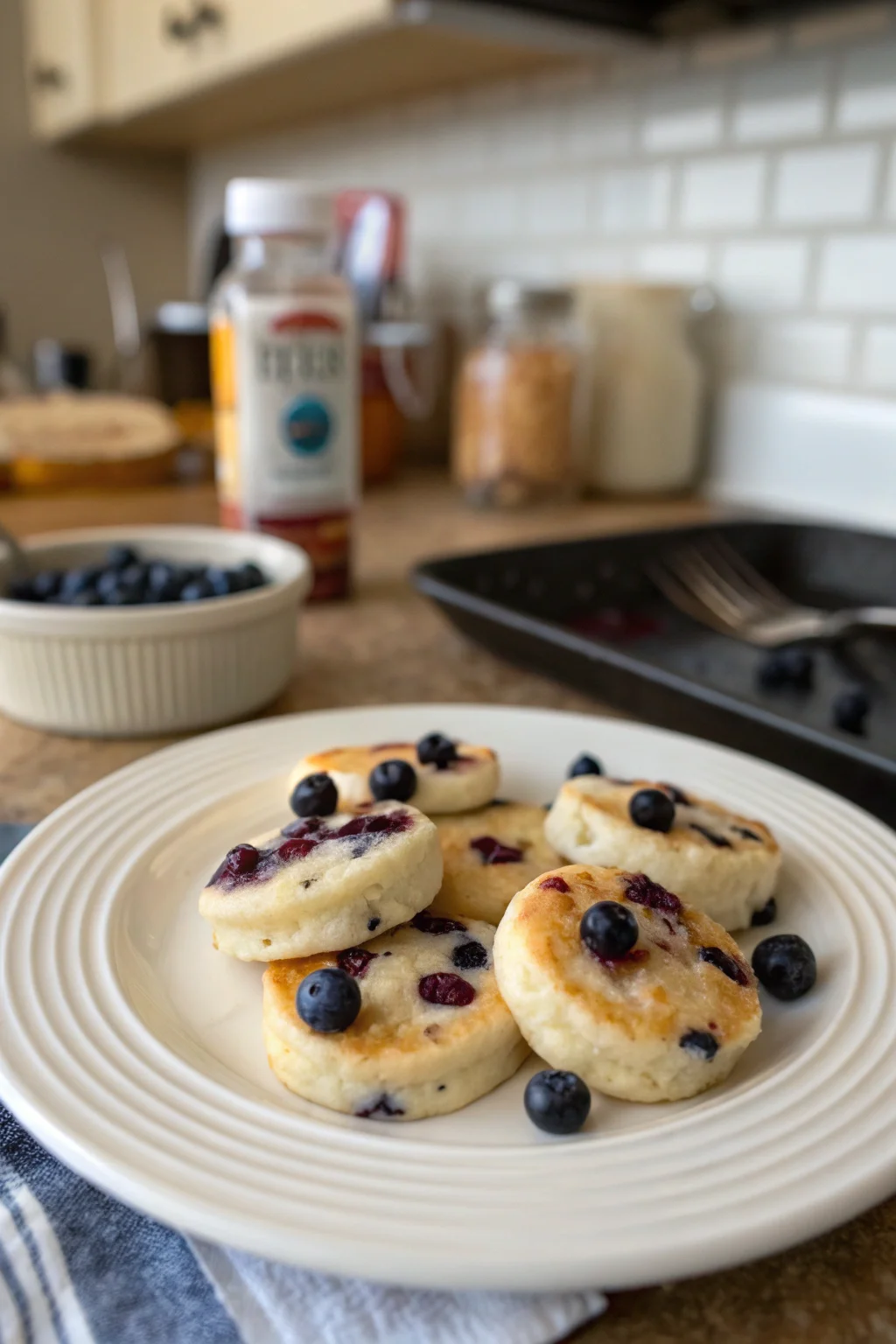 Blueberry Cottage Cheese Pancake Bites – Air Fryer or Oven, High-Protein & Sweet