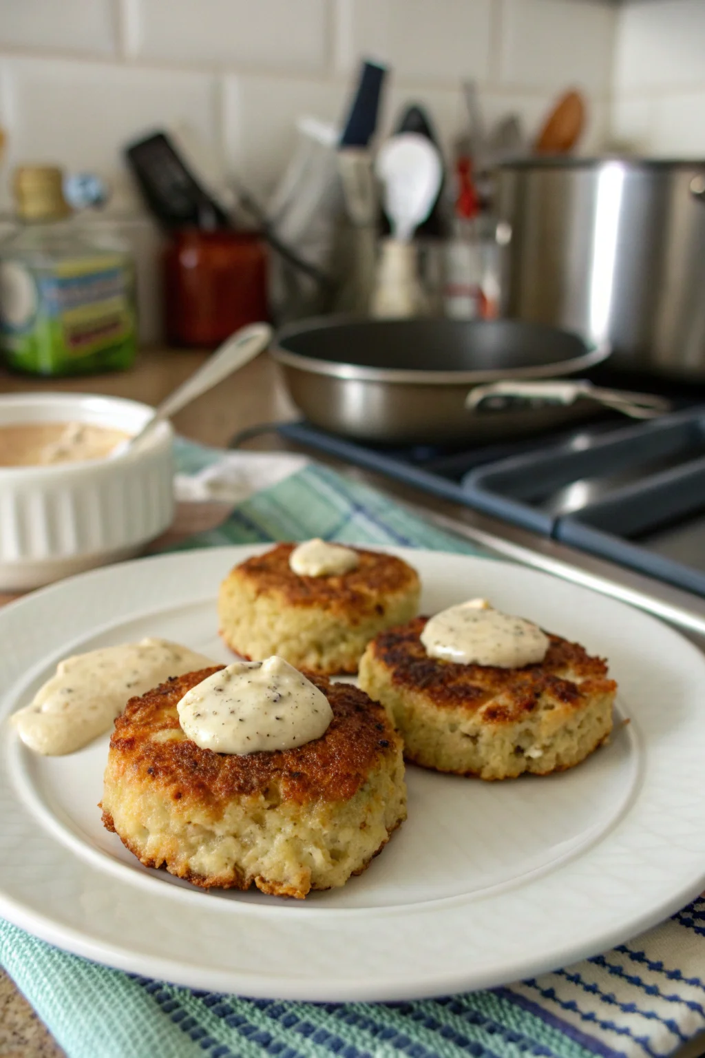 ('Crab Cakes with Remoulade Sauce',)