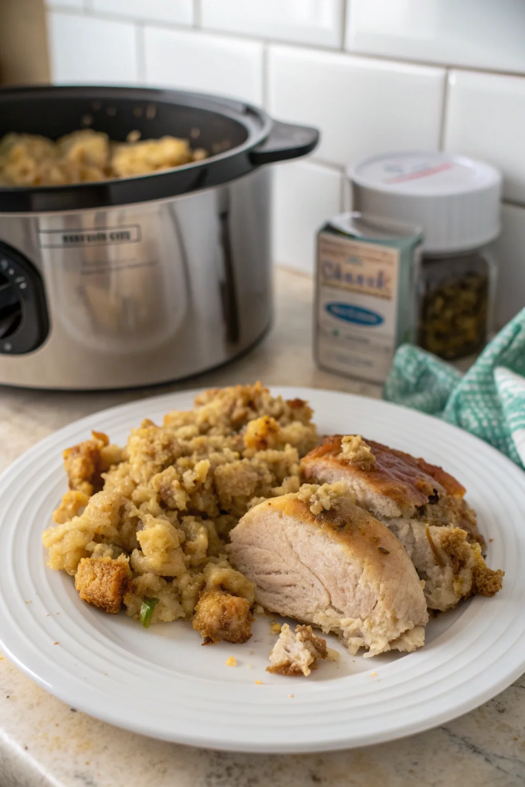 ('Crockpot Chicken and Stuffing',)