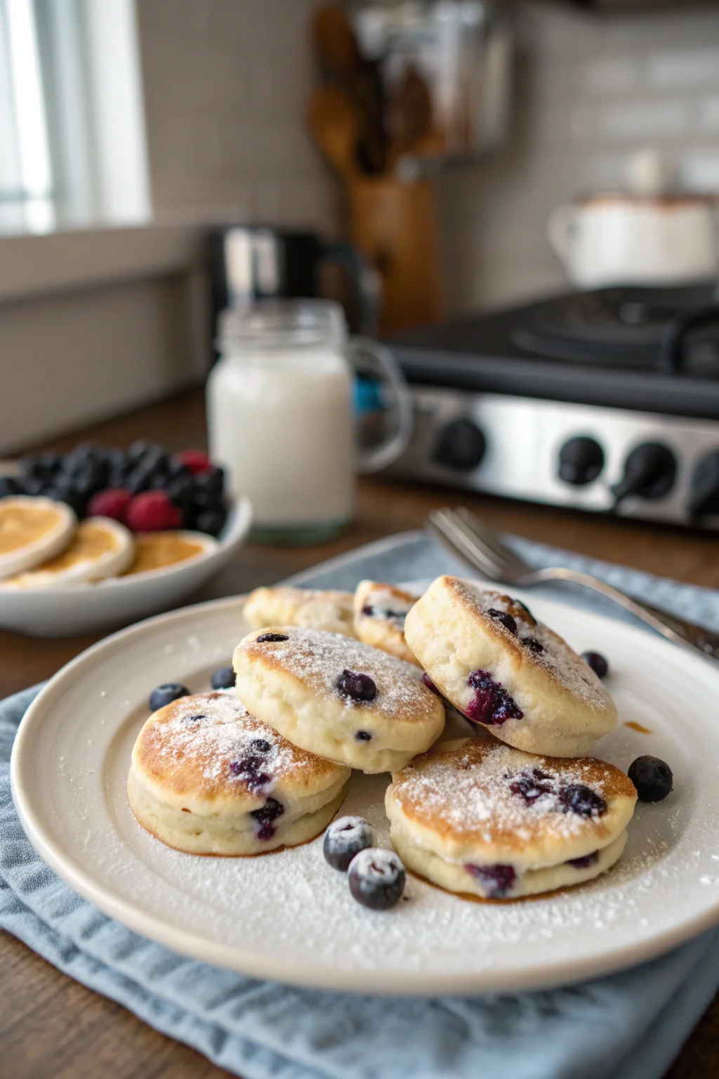 Blueberry Cottage Cheese Pancake Bites – Air Fryer or Oven, High-Protein & Sweet