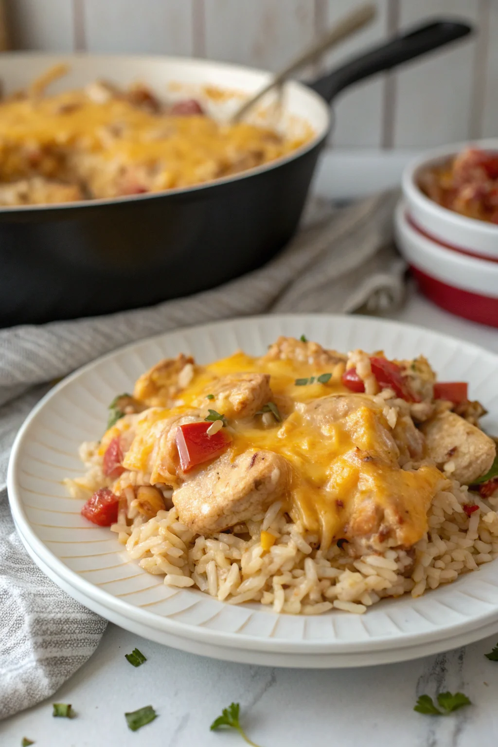 Queso Chicken & Rice Skillet