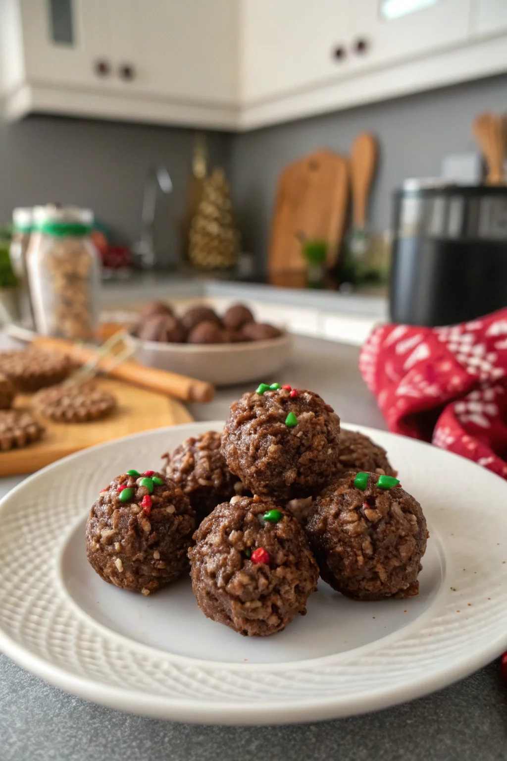 Christmas Chocolate Rice Krispie Balls