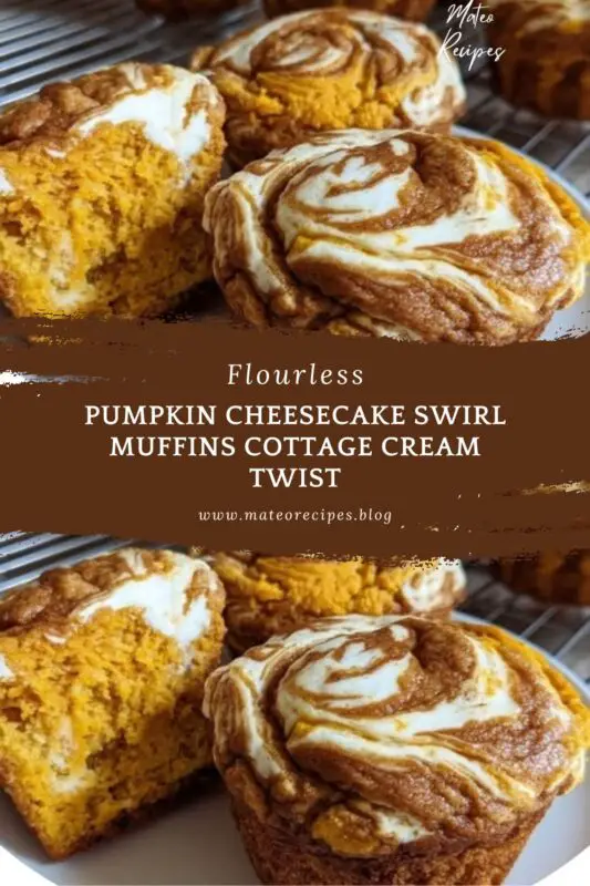 Flourless Pumpkin Cheesecake Swirl Muffins Cottage Cream Twist Recipe