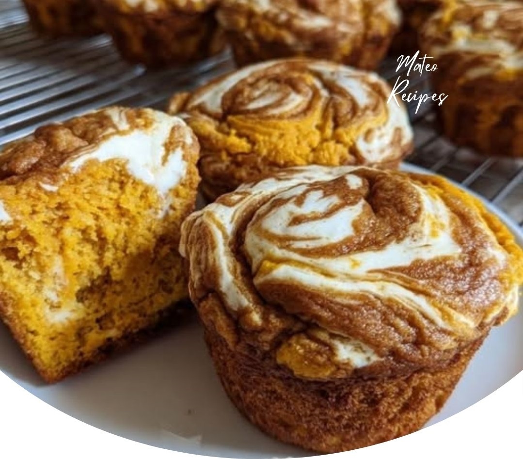 Flourless Pumpkin Cheesecake Swirl Muffins Cottage Cream Twist