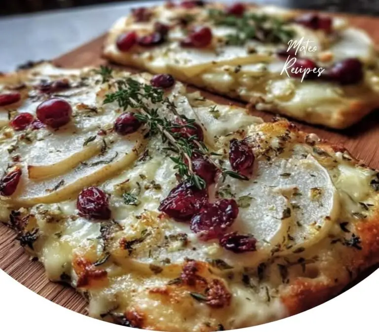 Pear, Brie, and Cranberry Flatbread with Thyme