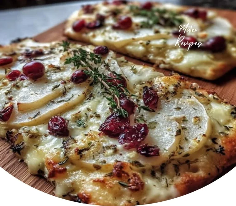 Pear, Brie, and Cranberry Flatbread with Thyme