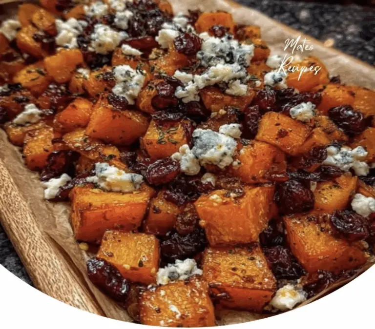 Caramelized Butternut Squash with Gorgonzola and Cranberry-Balsamic Glaze