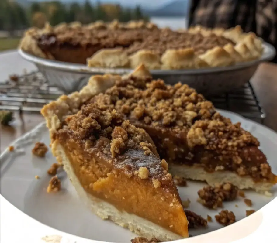 Sweet Potato Pie with Pecan Praline Crunch
