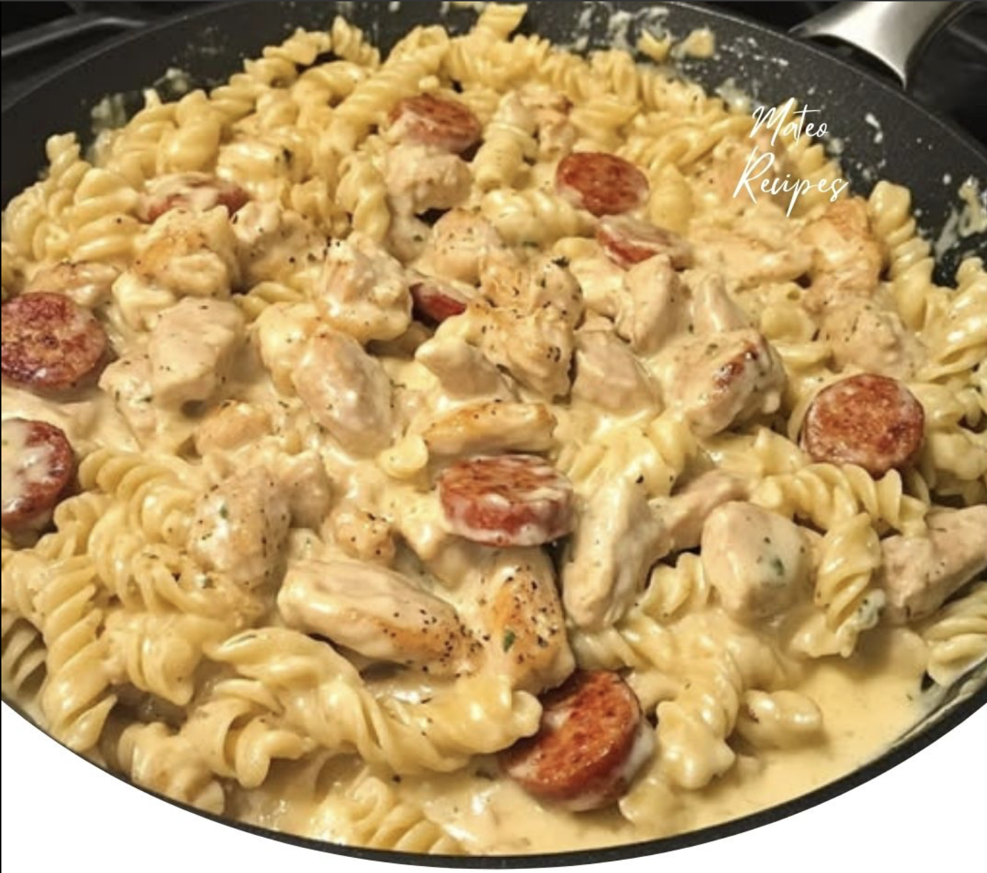 Creamy Pepper Jack Chicken & Sausage Pasta Skillet