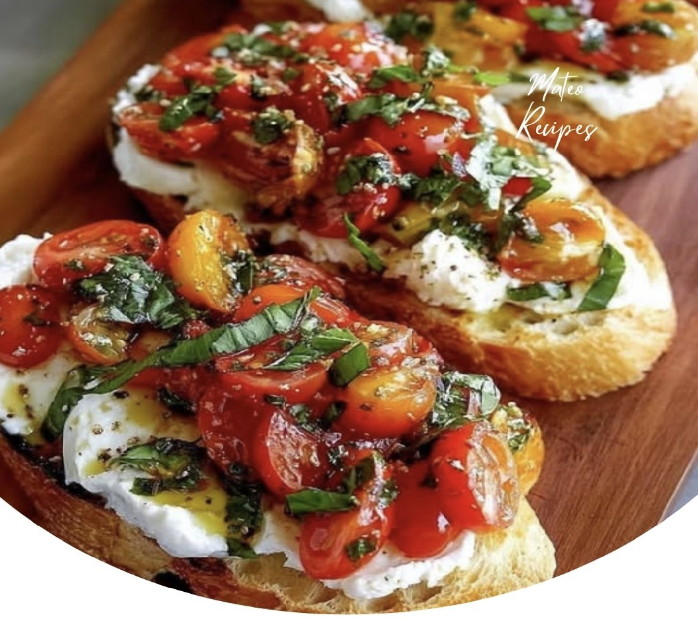 Burrata Bruschetta with Cherry Tomatoes