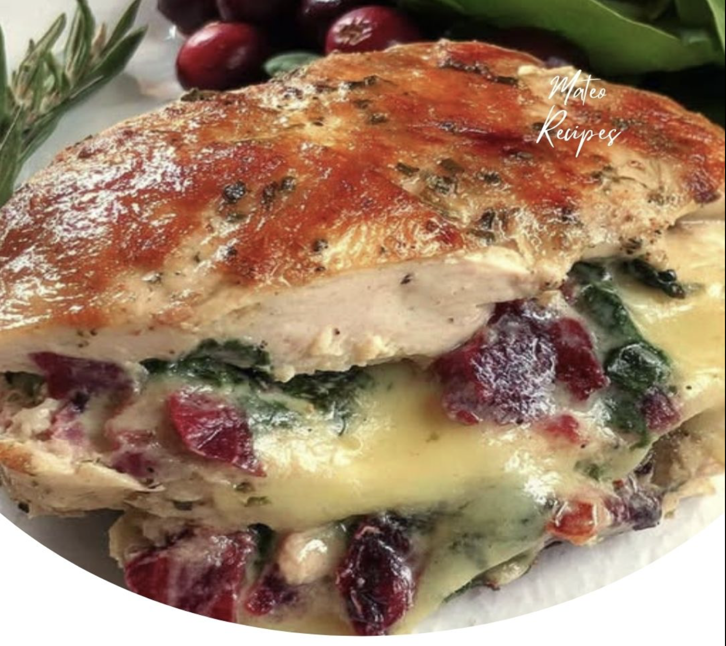 Cranberry & Spinach Stuffed Chicken Breasts with Brie