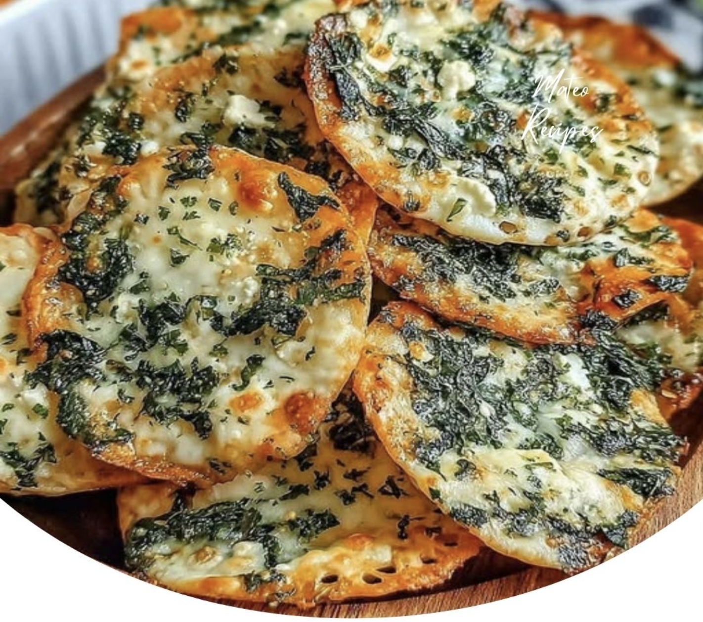 Mediterranean Spinach and Feta Cheese Crisps