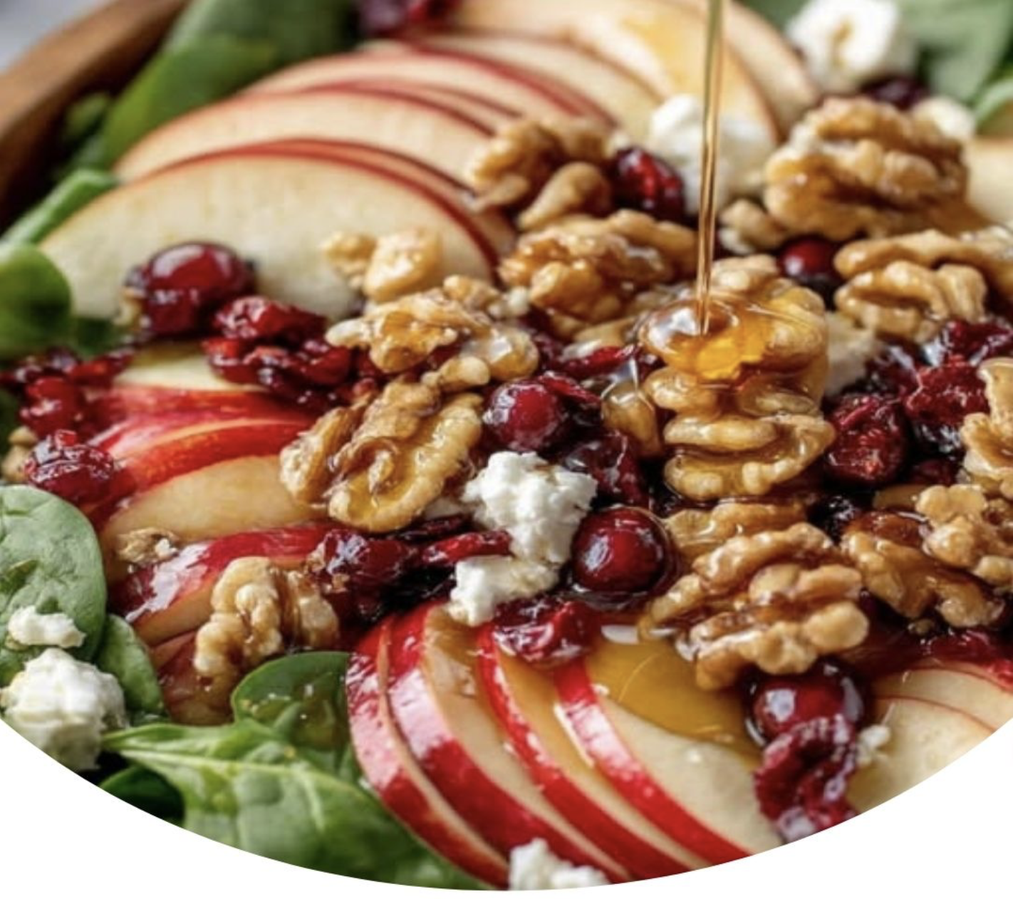 Apple Walnut Cranberry Salad with Maple Dressing