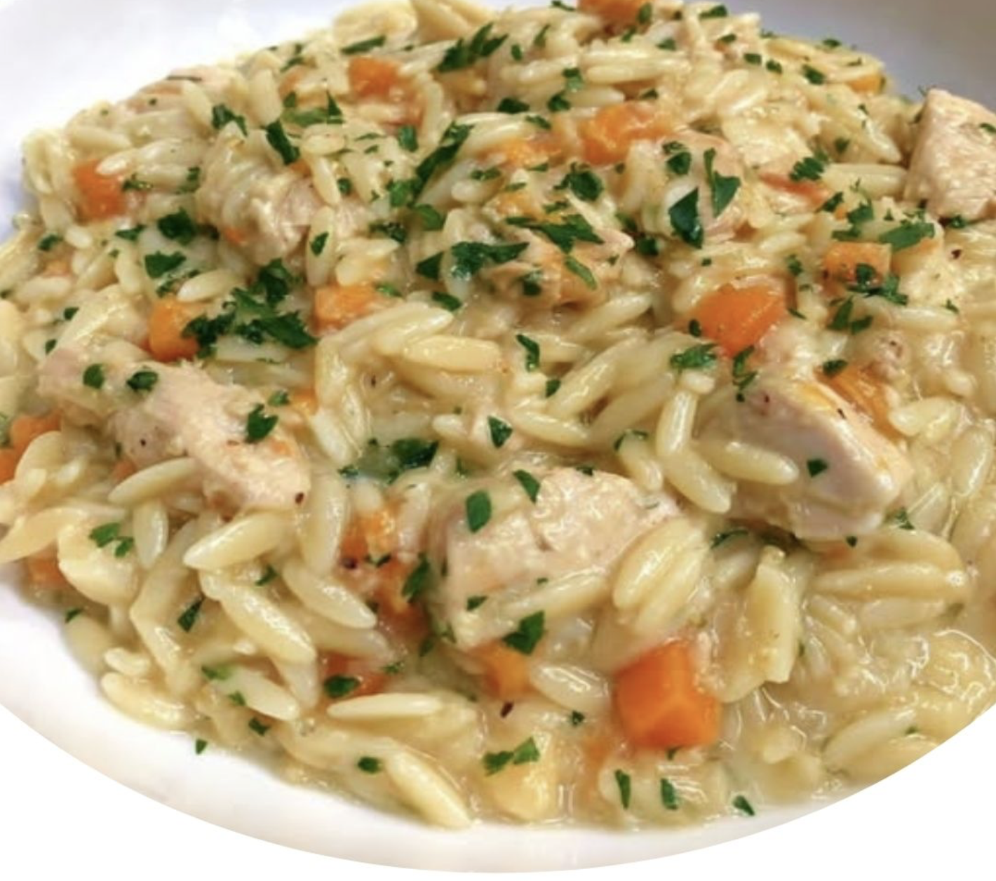 CREAMY CHICKEN POT PIE ORZO