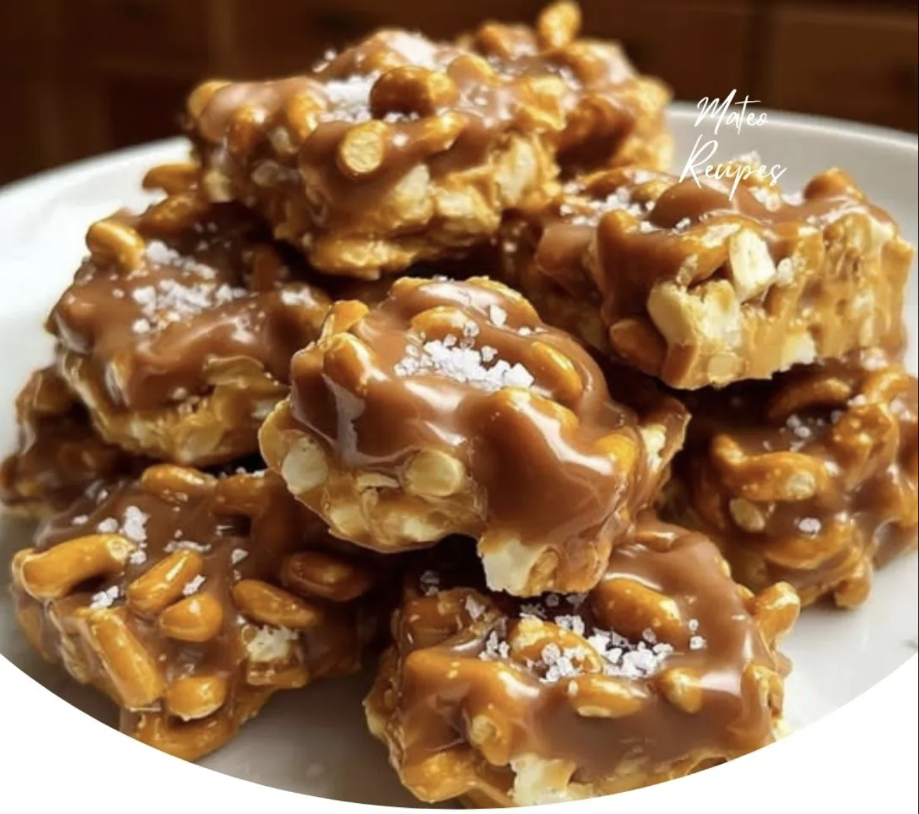 No-Bake Peanut Butter Pretzel Clusters