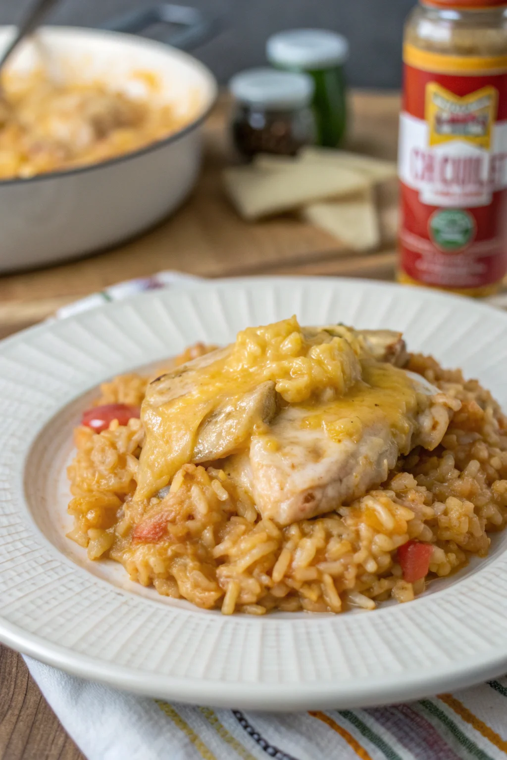 Queso Chicken & Rice Skillet