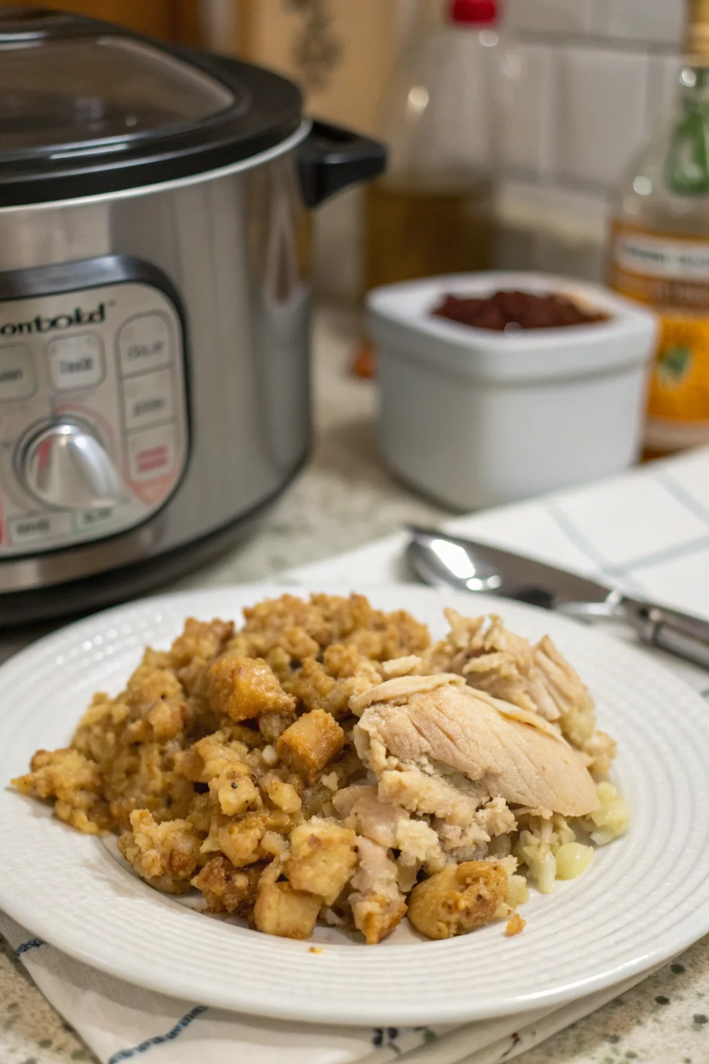 ('Crockpot Chicken and Stuffing',)