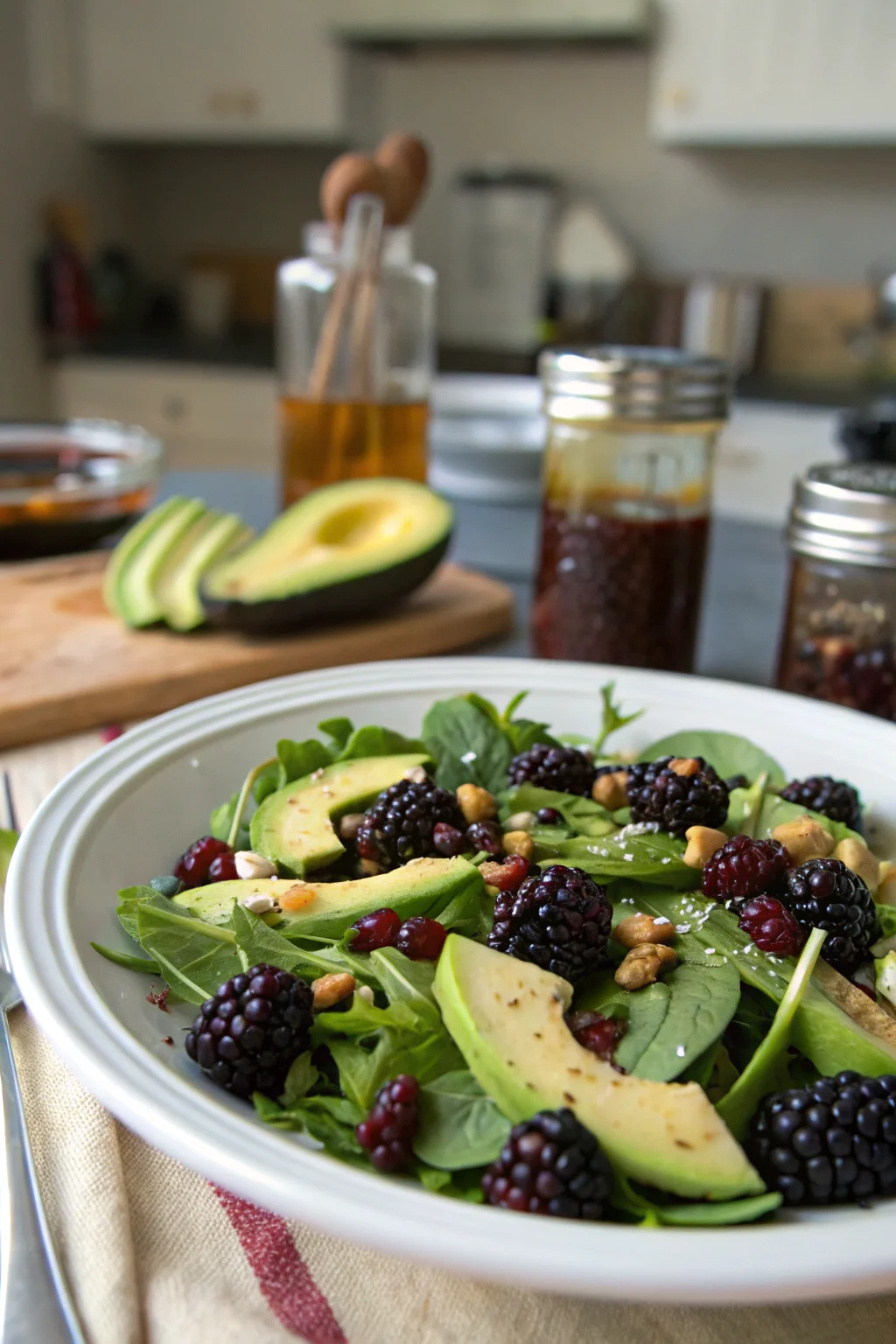 Blackberry & Avocado Salad with Honey Lemon Vinaigrette