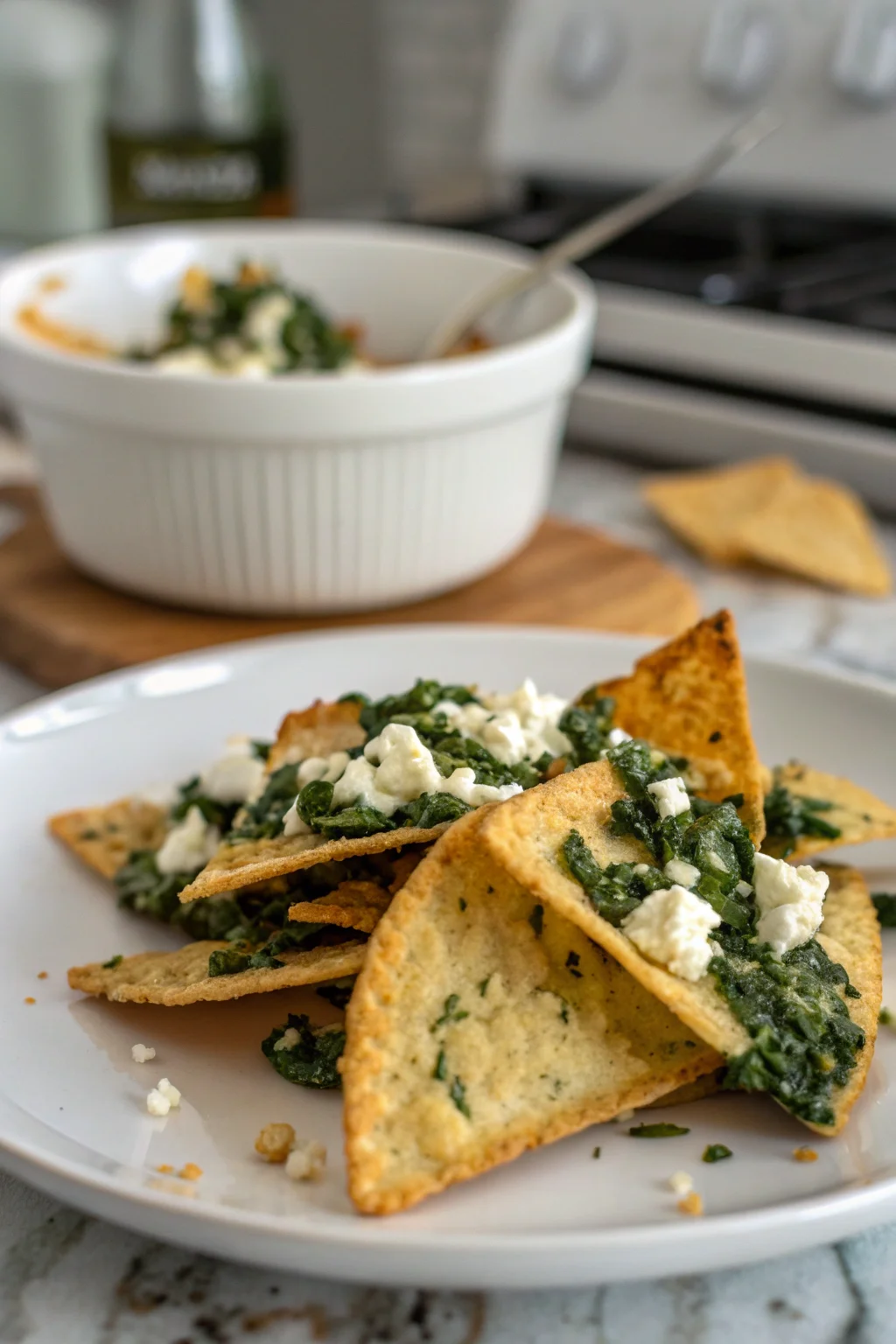 Mediterranean Spinach and Feta Cheese Crisps