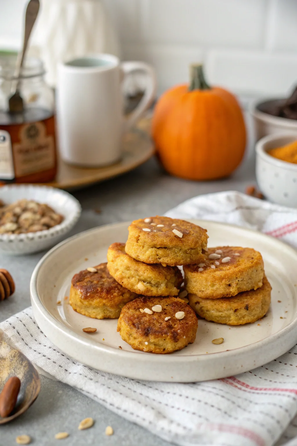 Pumpkin Spice Cottage Cheese Pancake Bites