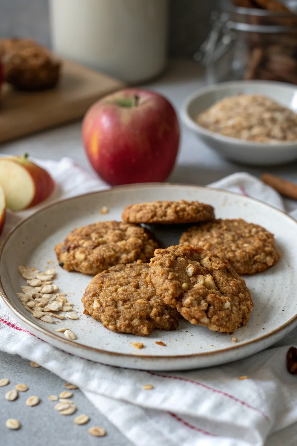 Crispy Apple Oatmeal Cookies