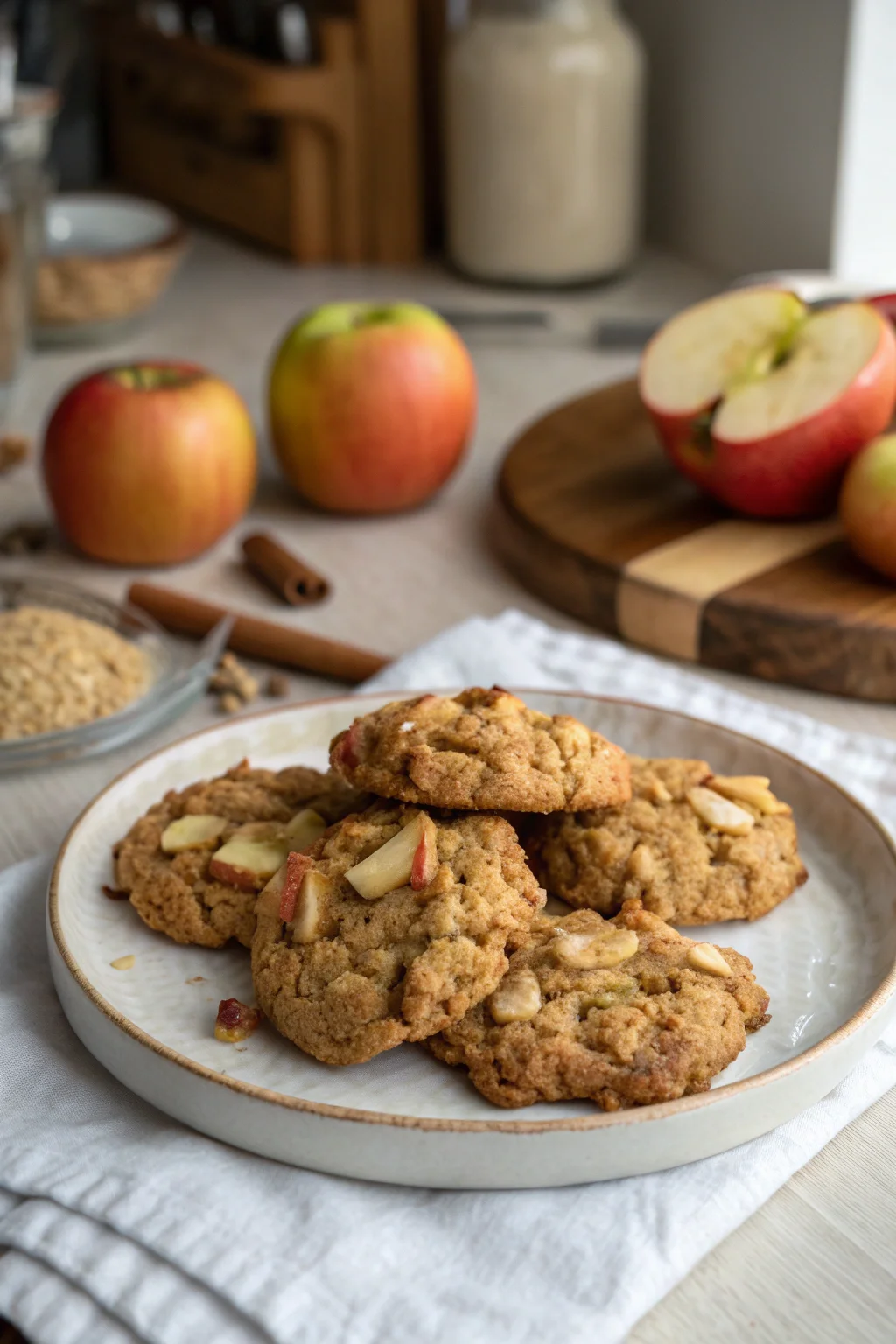 Crispy Apple Oatmeal Cookies