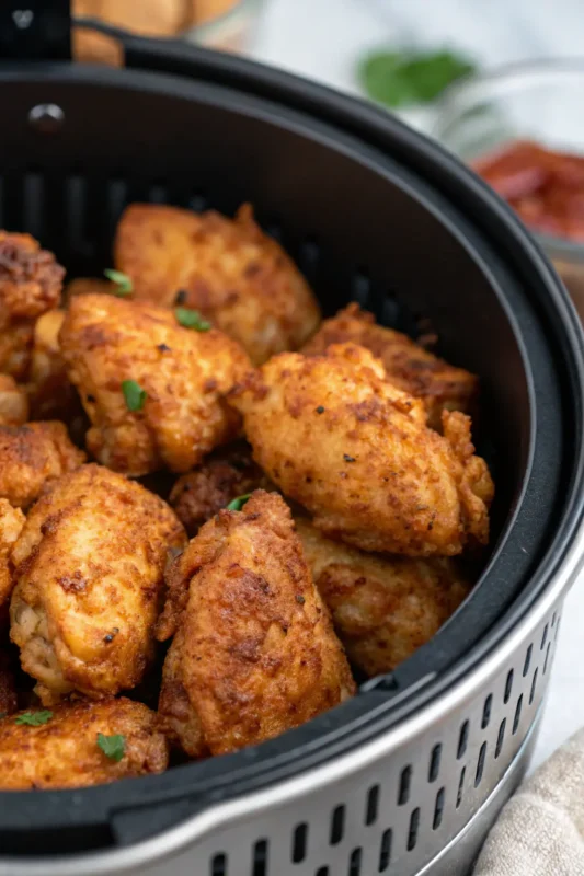 A delicious plate of Air Fryer Chicken Poppers