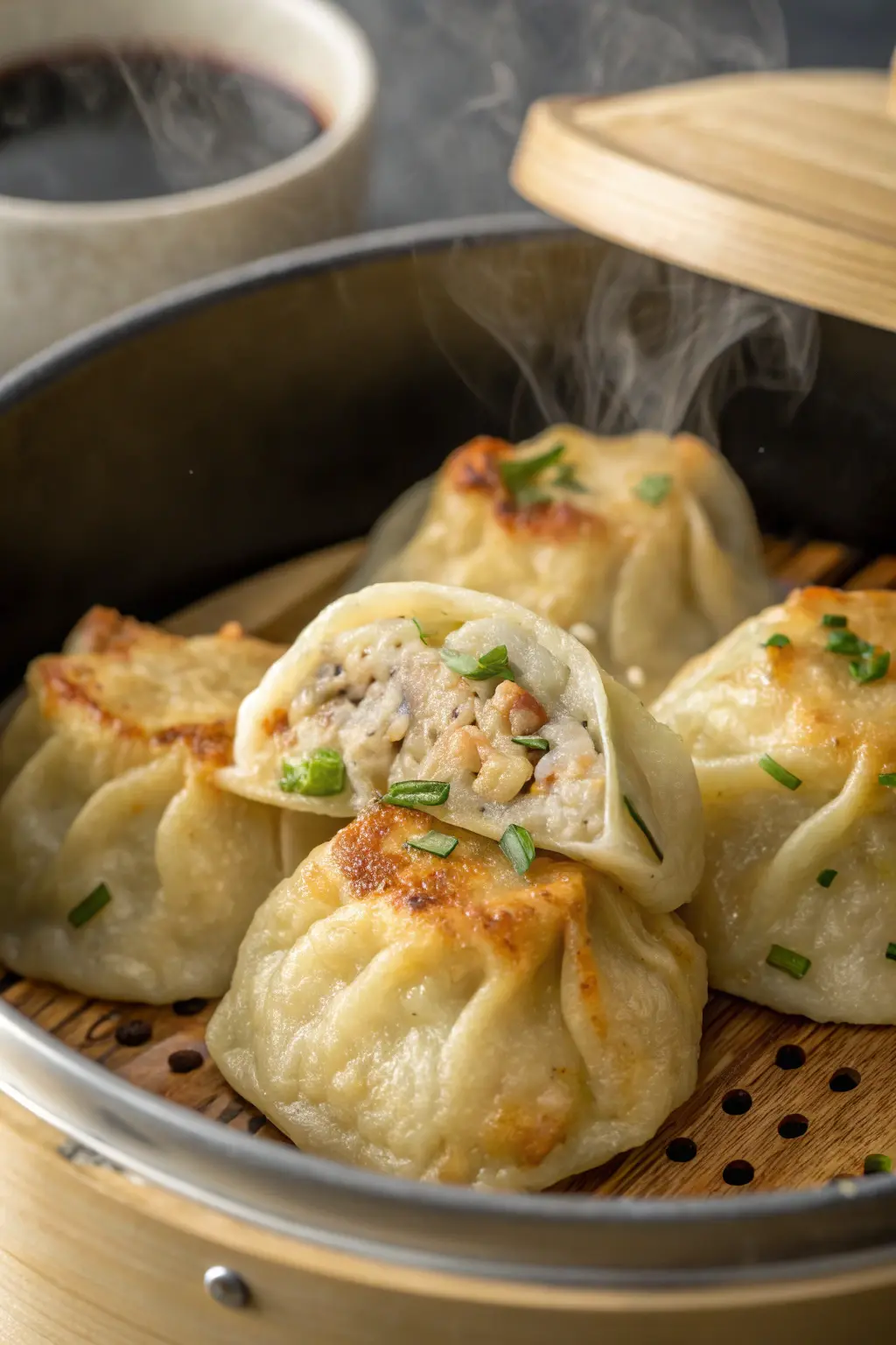 A delicious plate of Air Fryer Chicken Dumplings