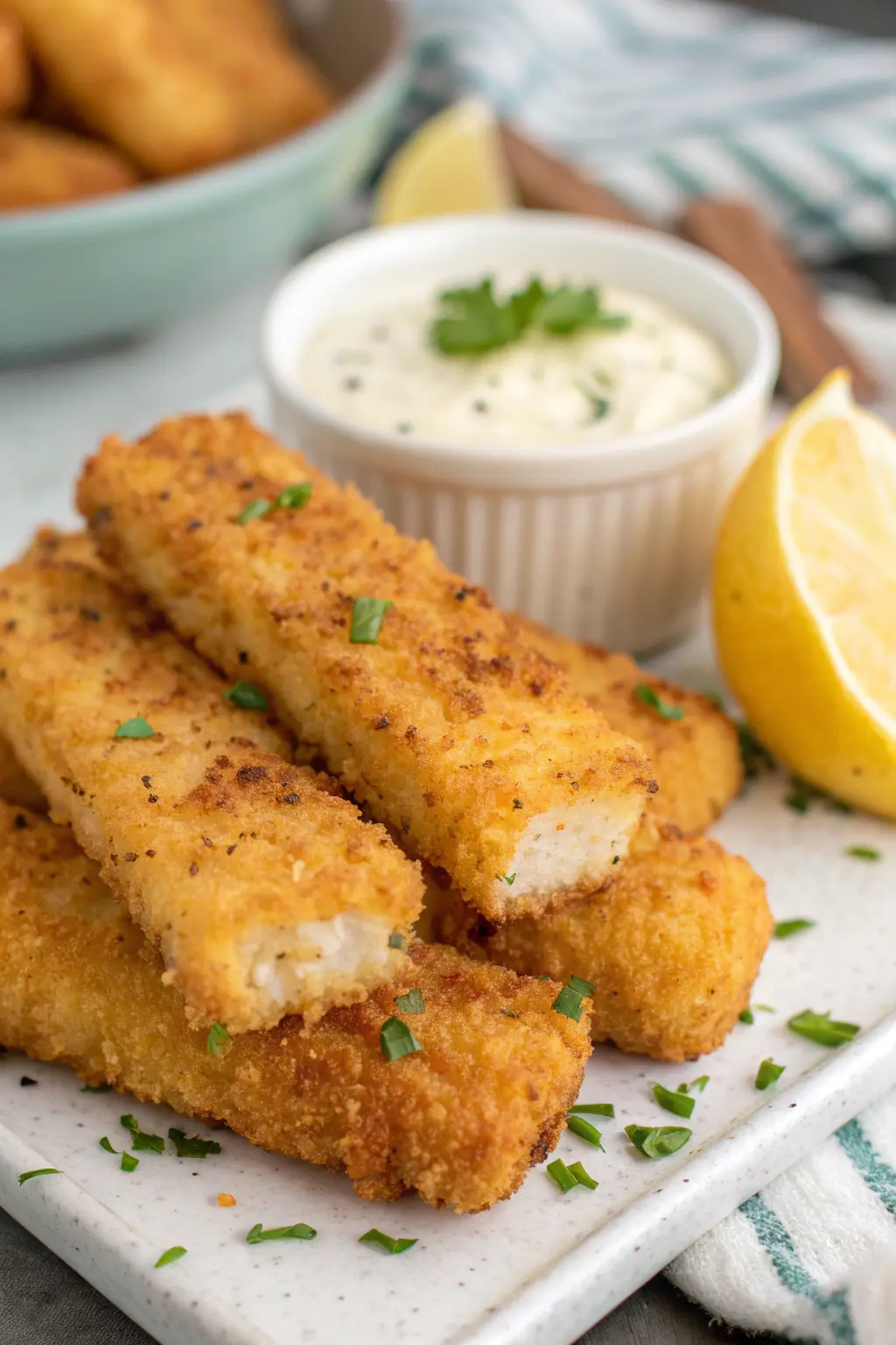 A delicious plate of Air Fryer Fish Sticks