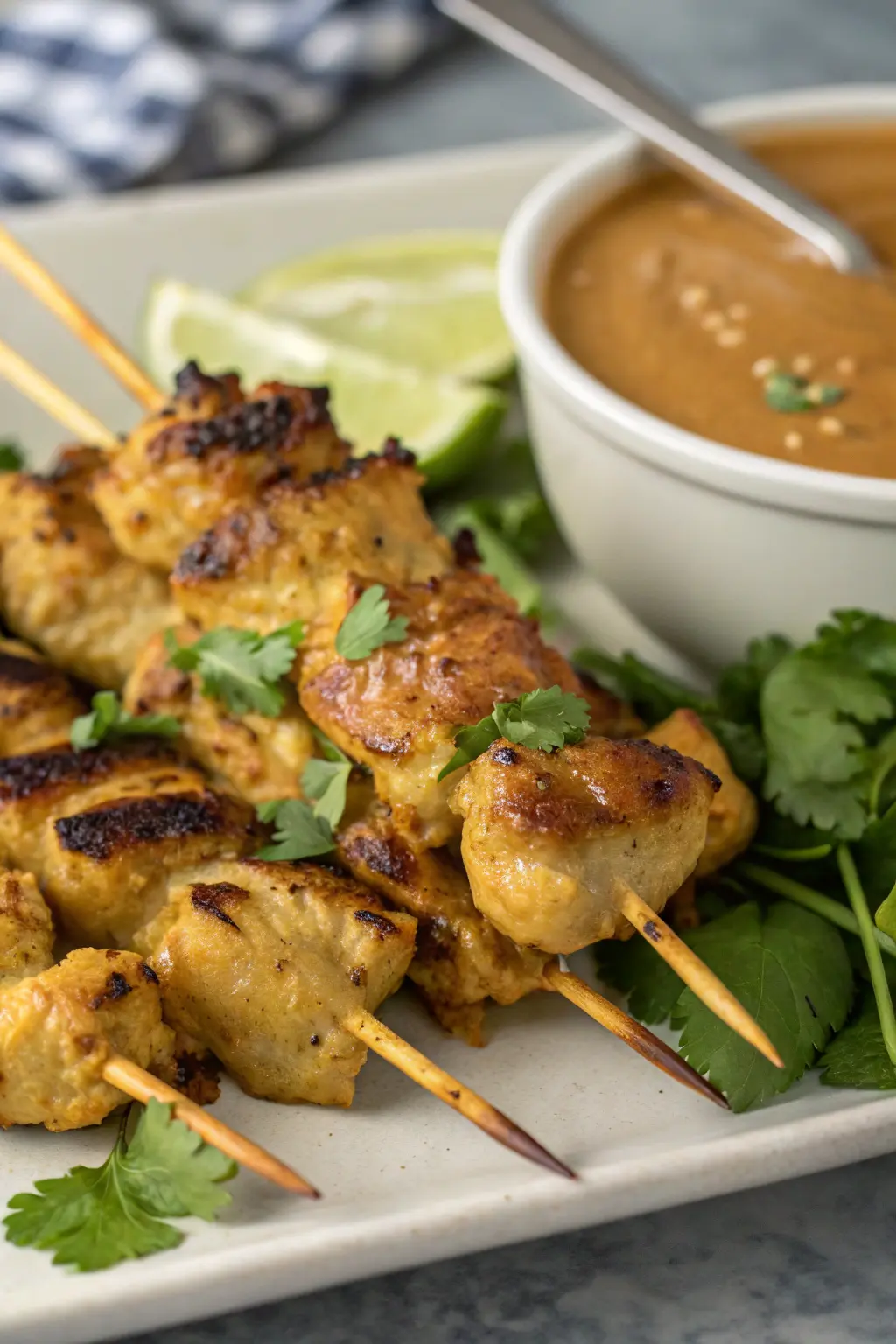 A delicious plate of Air Fryer Chicken Satay